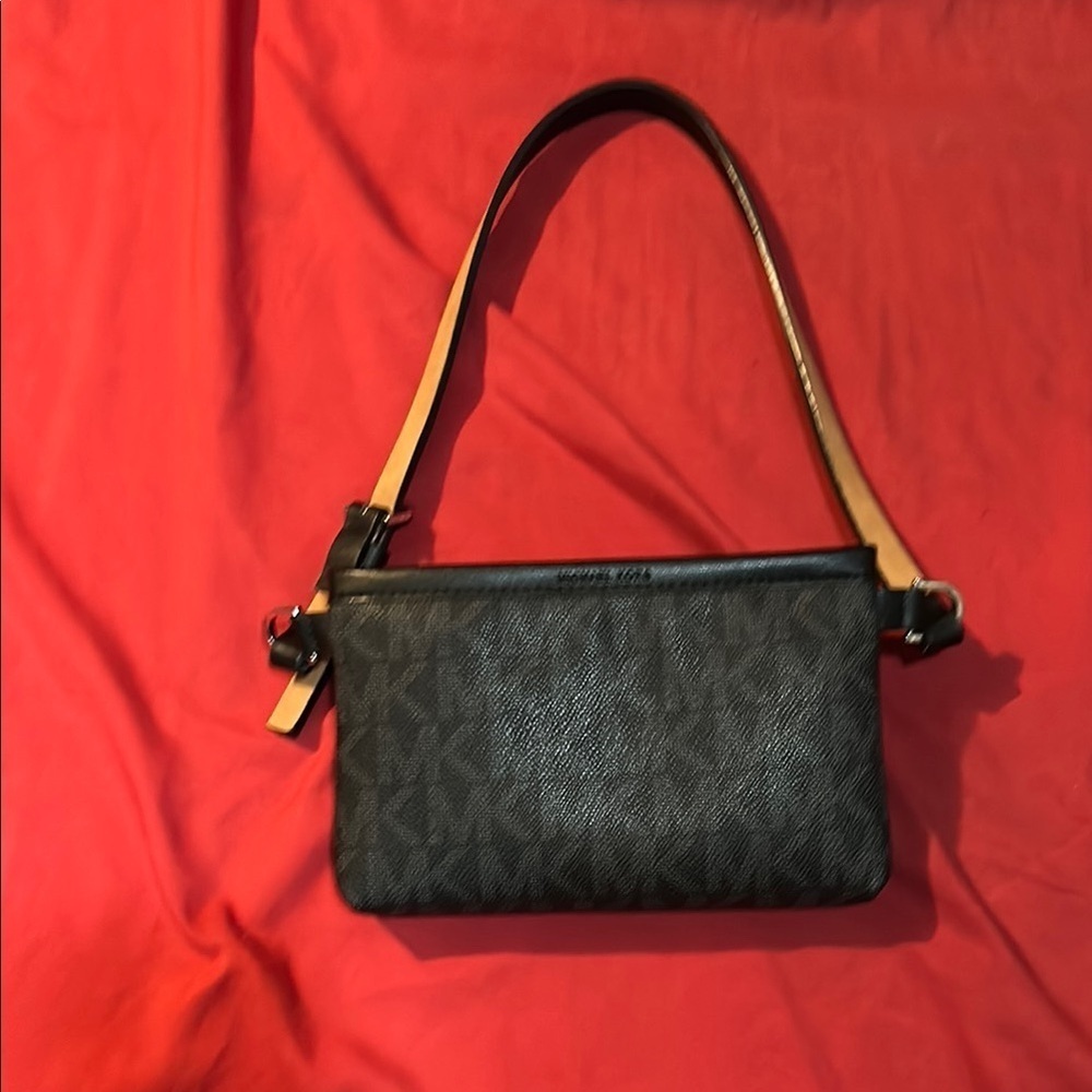Michael Kors Black and Tan Shoulder Bag